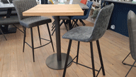 Table and 2 Industrial Bar Stools
