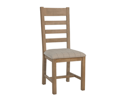 Ladder Back Dining Chair with Natural Check Seat