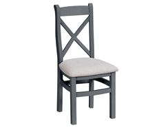 Cross Back Chair with Fabric Seat