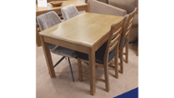 Petite Extending Table and 4 Slat Back Chairs