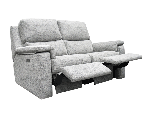 Small Double Power Recliner Sofa with Headrest and Lumbar