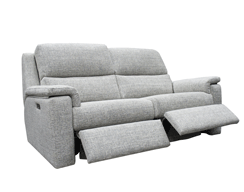 Large Double Power Recliner Sofa with Headrest and Lumbar