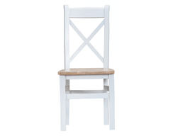 Cross Back Chair with Wooden Seat