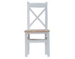 Cross Back Chair with Wooden Seat