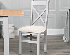 Cross Back Dining Chair with Fabric Seat