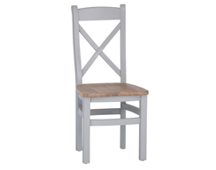 Cross Back Dining Chair with Wooden Seat