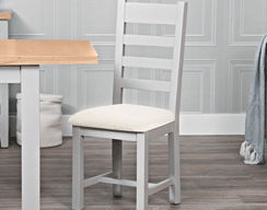 Ladder Back Dining Chair with Fabric Seat