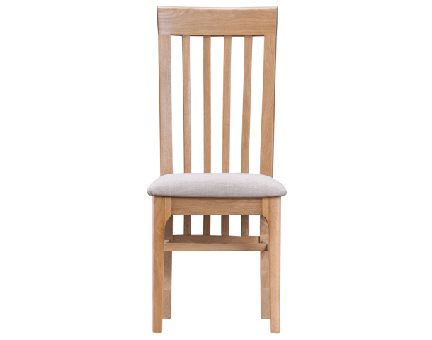 Slat Back Chair with Fabric Seat