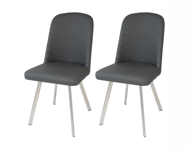 Pair of Dining Chairs - Grey Colour